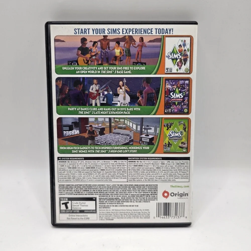 EA The Sims 3 Starter Pack PC Mac Green Late Night High-End Loft Bundle
